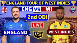 England vs West Indies 2nd ODI  ENG vs WI 2nd ODI Match Live Score amp Commentary England ODI [upl. by Zzabahs]