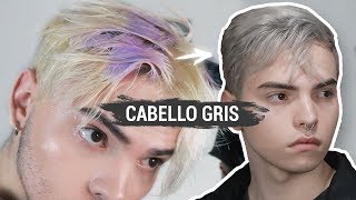 Tutorial CABELLO GRIS  PLATA en casa facil y SIN DAÑO  FAILS  Joshe Jr [upl. by Ahsiuqal]