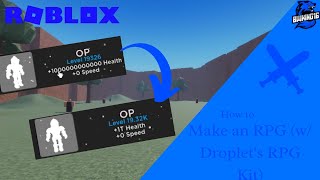 How to Make a Roblox RPG Adding amp Fixing Armor GUI Droplets RPG Kit Roblox Studio BWKing16 [upl. by Saraann]