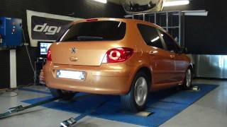 Reprogrammation moteur Peugeot 307 hdi 110cv  140cv dyno digiservices [upl. by Oswal]