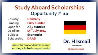 DAAD Scholarship  Study in Germany  Fully Funded Scholarships  Dr H Ismail  Opportunity  10 [upl. by Nimaynib]