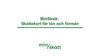 MinSkatt skattekort för lön och förmån [upl. by Alika499]