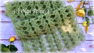 How to Crochet Lacy Ripple Mohair Scarf Drops Kid Silk yarn Crochet Video Tutorial [upl. by Lledroc651]