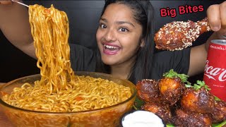 SPICY CURRY NOODLES WITH BARBECUE BBQ CHICKEN DRUMSTICKS🍗  BIG BITES MUKBANG FOOD EATING VIDEOS [upl. by Dietz489]