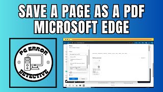 How to Save a Page As a PDF Microsoft Edge [upl. by Mojgan235]