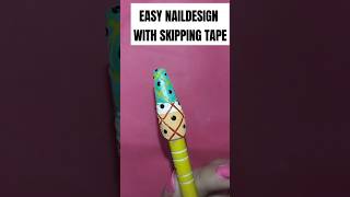 EASY NAILDESIGN 💅 WITH STRIPPING TAPE tapenaildesign tapenailart nailart nailartwithtape shorts [upl. by Sillaw]