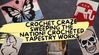 Crochet Craze Sweeping the Nation Crocheted tapestry works [upl. by Annaeiluj518]