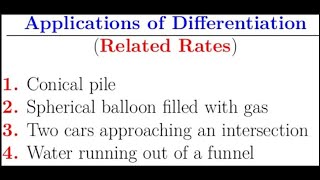 Application of differentiation in Related Rates problems [upl. by Alvord]