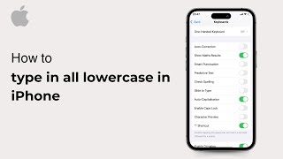 How to type in all lowercase in iPhone  iOS  2025 [upl. by Cecilius]