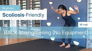 16Min ScoliosisFriendly BACK Strengthening  No Equipment Needed BEGINNER [upl. by Niroc]