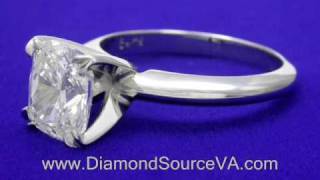 Cushion Cut Diamond Ring 183carat splitprong solitaire mounting [upl. by Baler770]