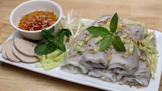 Recette de CRÊPES ROULÉES VIETNAMIENNES  Bánh cuốn  Vietnamese Steamed Rice Rolls HOP DANS LE WOK [upl. by Ayita]