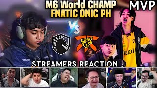 Dogie Renejay Z4pnu Wolf and INDO Streamers REACTION to FNOP beating TLID FNOP M6 WORLD CHAMPS [upl. by Weig]