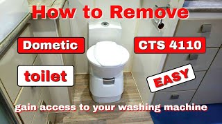 How to Remove Dometic Toilet the easy way Dometic CTS 4110 cassette toilet removal to gain access [upl. by Hinda394]