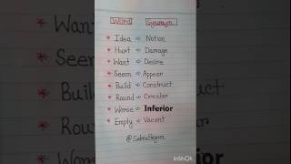 Synonym word english spokenenglish vocabulary handwriting short viralshort [upl. by Spillar]