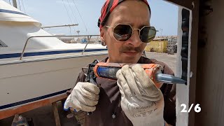 Finally we are gluing the new windows into our steel boat [upl. by Rickey]