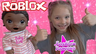 BABY ALIVE PLAYS ROBLOX FASHION FAMOUS The Lilly and Mommy Show FUNNY KIDS SKIT KIDS GAMING [upl. by Namya]