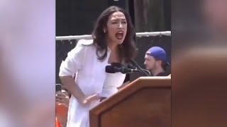 ‘Is she ok’ AOC loses it at Bronx rally [upl. by Ssilb]