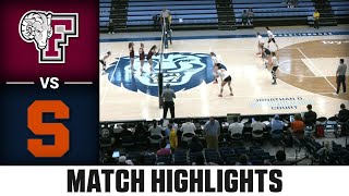 Fordham vs Syracuse Match Highlights  2024 ACC Volleyball [upl. by Yatzeck553]