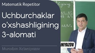 3 Uchburchaklar o‘xshashligining 3  alomati   Geometriya 9 sinf [upl. by Annert]