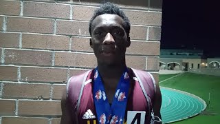 BlackvilleHildas Jaquel Holman talks about his three gold medals at SCHSL Class A state track meet [upl. by Katerine]