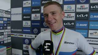 Remco Evenepoel  Interview at the finish  World Championships ITT Zürich 2024 [upl. by Fax912]