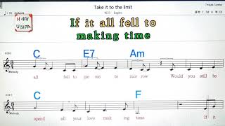 Take It to the limitEagles💋노래방 가라오케 코드 큰 악보반주가사💖Karaoke Sheet Music Chord MR [upl. by Jon]