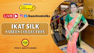 Ikat Silk Sarees Collection  WhatsApp Number 89 0001 0002  Kancheepuram Varamahalakshmi Silks [upl. by Ianaj312]