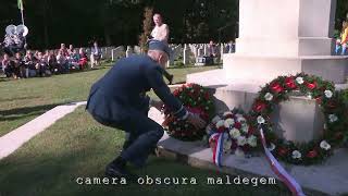 6589 CanadesePoolseBritse herdenkingsplechtigheid Adegem Canadian War Cemetery BloemenhuldePLCK24 [upl. by Emlin]