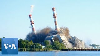 Former Maryland Power Plant Imploded [upl. by Goodson27]