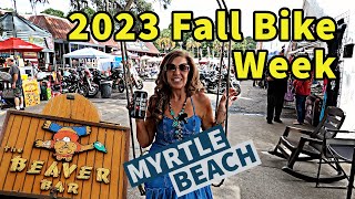 2023 FALL Myrtle Beach Bike Rally at the Beaver Bar in Murrells Inlet SC Harley Davidson BIKE WEEK [upl. by Anwahsed]