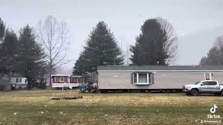 Snowing here at our mobile home at almost heaven campground Forksville PA ty all 🏕️ [upl. by Heigl]