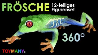 Toymany © 12 Frösche  Frogs  Playset  Spielset  360° Nahaufnahme  Close up [upl. by Frieda]