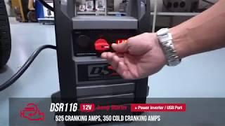 DSR116 ProSeries 12V 2250 Peak Amp Jump Starter with Inverter and USB Port Video [upl. by Fishbein]