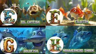 ABC Sea Animals song  Learn Alphabets  English and Animals for Kids  Alphabets Kids Song [upl. by Enialb940]