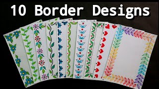 10 Border DesignsBorder Designs for Project File10 Quick and Easy Border Design ideas [upl. by Lemrej]