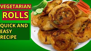 Easy Vegetarian Pinwheel recipe  vegetarian rolls QUICK AND EASY RECIPE [upl. by Trescott524]