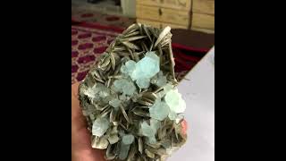 Aquamarine cluster on muscovite from pakistan [upl. by Maggio]