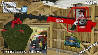 STORING HAY IN COWSHED WITH STEPA HAY CRANE  Tyrolean Alps  Farming Simulator 22  Episode 12 [upl. by Badr]