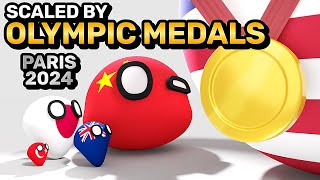 COUNTRIES SCALED BY OLYMPIC MEDALS 2024  Countryballs Animation [upl. by Dalila673]