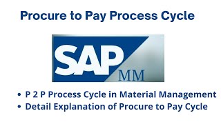 Procure to Pay Process P2P Process in SAP MM I Procure to Pay Cycle in detail step by step explain [upl. by Ardaed570]