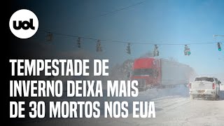 Tempestade nos EUA deixa mais de 30 mortos Nova York é o estado mais atingido [upl. by Sontich]