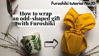 How to wrap an oddshaped gift with a square cloth  Furoshiki tutorial No10 Ecofriendly wrapping [upl. by Ruffo290]