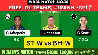 Sydney thunder Women vs Brisbane Heat women dream 11 prdecition  STW vs BHW Dream 11 Team wbbl [upl. by Frangos]