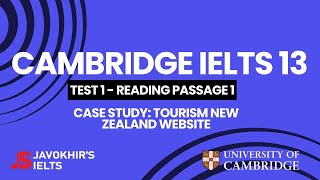 Case study Tourism New Zealand website  Cambridge IELTS 13 Test 1 Reading Passage 1 [upl. by Terzas]