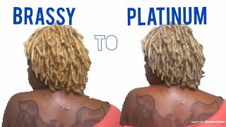 From Yellow to Platinum Toning My Bleached Locs [upl. by Lisha]