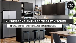 KUNGSBACKA Anthracite Grey Kitchen  Made From Recycled Plastic amp Wood  IKEA Kitchens shorts [upl. by Nwahs875]