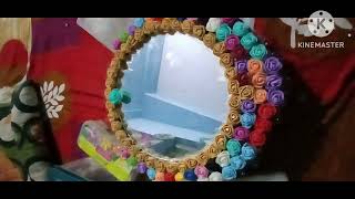 Subscribe to my channel like share Beautiful HangIng flower making mirror [upl. by Jolda896]