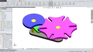 SolidWorks tutorial Geneva mechanism motion Study [upl. by Lindley]