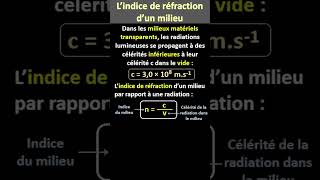 Lindice de réfraction dun milieu [upl. by Schmidt]